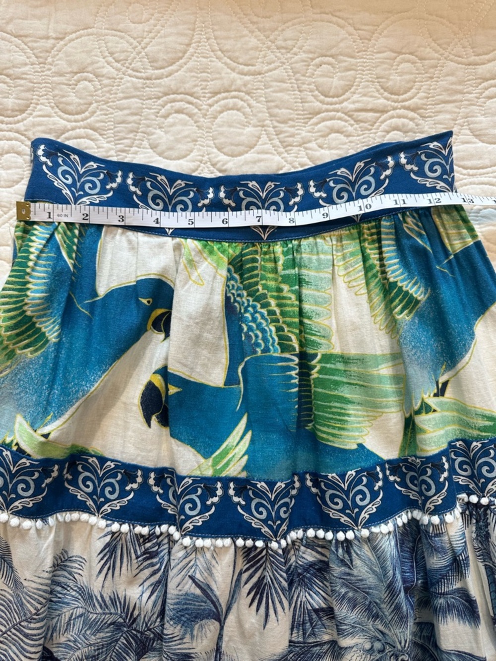 Farm Rio size XS tiered midi skirt in tropical prints - Picture 11 of 14